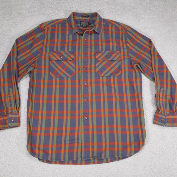 Pendleton Shirt Jacket Mens Large Burnside Plaid Button Up Long Sleeve Heavy - Picture 1 of 16